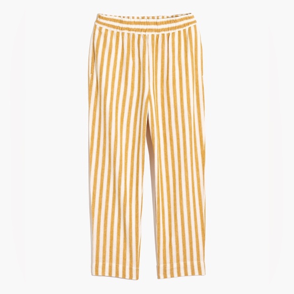 Madewell Tapered Huston Pull-On Crop Linen Blend Pants in Stripe Size Medium - Picture 5 of 5